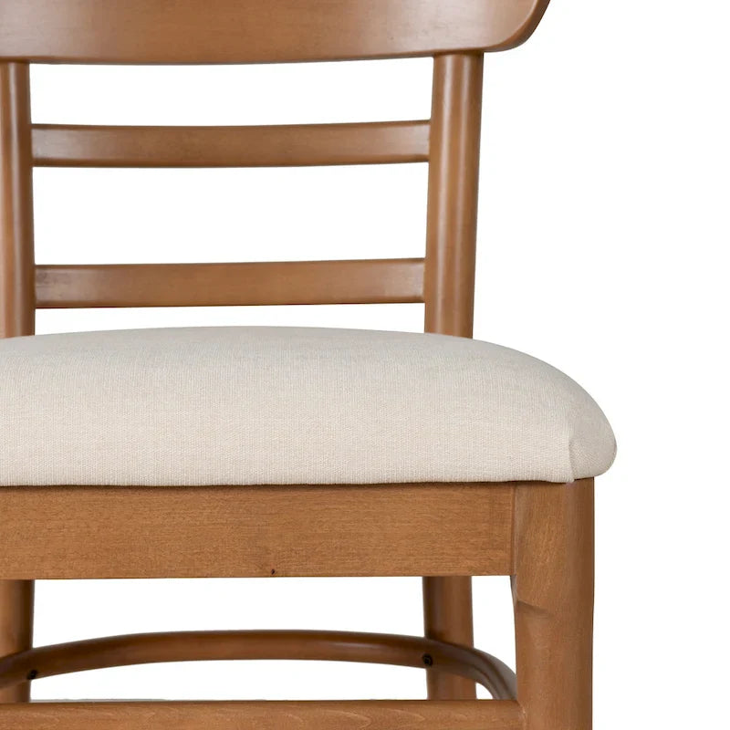 Lot de 2 chaises de salle à manger tapissées en bois marron et gris Lochside