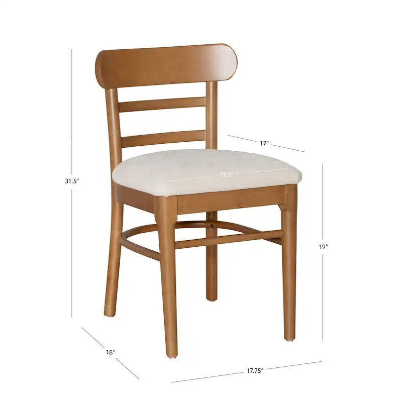 Lot de 2 chaises de salle à manger tapissées en bois marron et gris Lochside