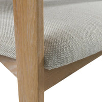Chaise de salle à manger Modrest Belton moderne en tissu blanc cassé et chêne blanchi