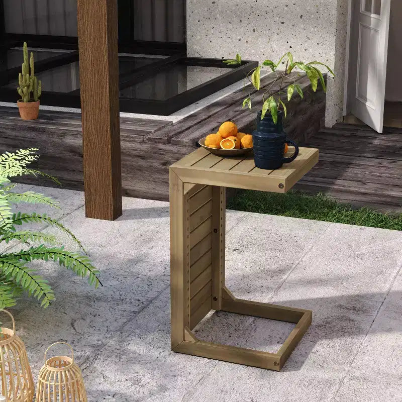 Table d'appoint en acacia en forme de C Grein de Christopher Knight Home