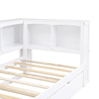 Lit de repos double avec lit gigogne, armoires de rangement et ports USB