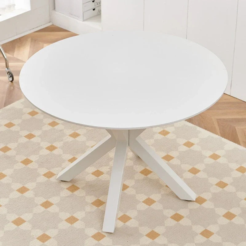 Table à manger ronde milieu de siècle pour 4 à 6 personnes avec base à pied