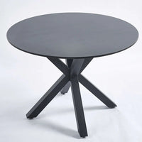 Table à manger ronde milieu de siècle pour 4 à 6 personnes avec base à pied