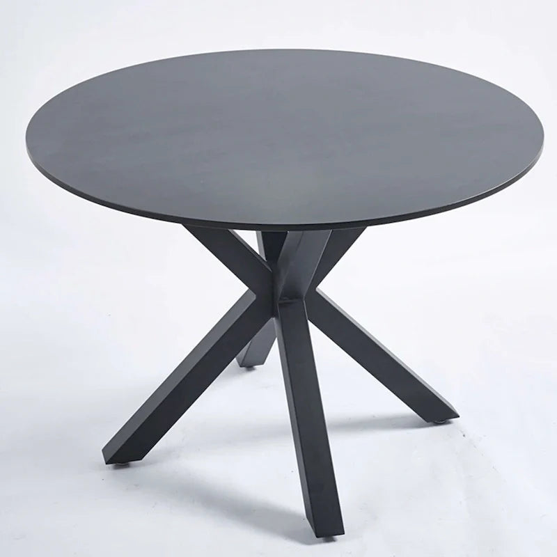 Table à manger ronde milieu de siècle pour 4 à 6 personnes avec base à pied
