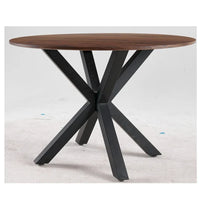 Table à manger ronde milieu de siècle pour 4 à 6 personnes avec base à pied