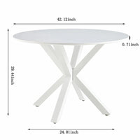 Table à manger ronde milieu de siècle pour 4 à 6 personnes avec base à pied