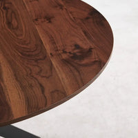 Table à manger ronde milieu de siècle pour 4 à 6 personnes avec base à pied