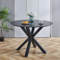 Table à manger ronde milieu de siècle pour 4 à 6 personnes avec base à pied