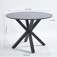 Table à manger ronde milieu de siècle pour 4 à 6 personnes avec base à pied