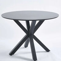 Table à manger ronde milieu de siècle pour 4 à 6 personnes avec base à pied