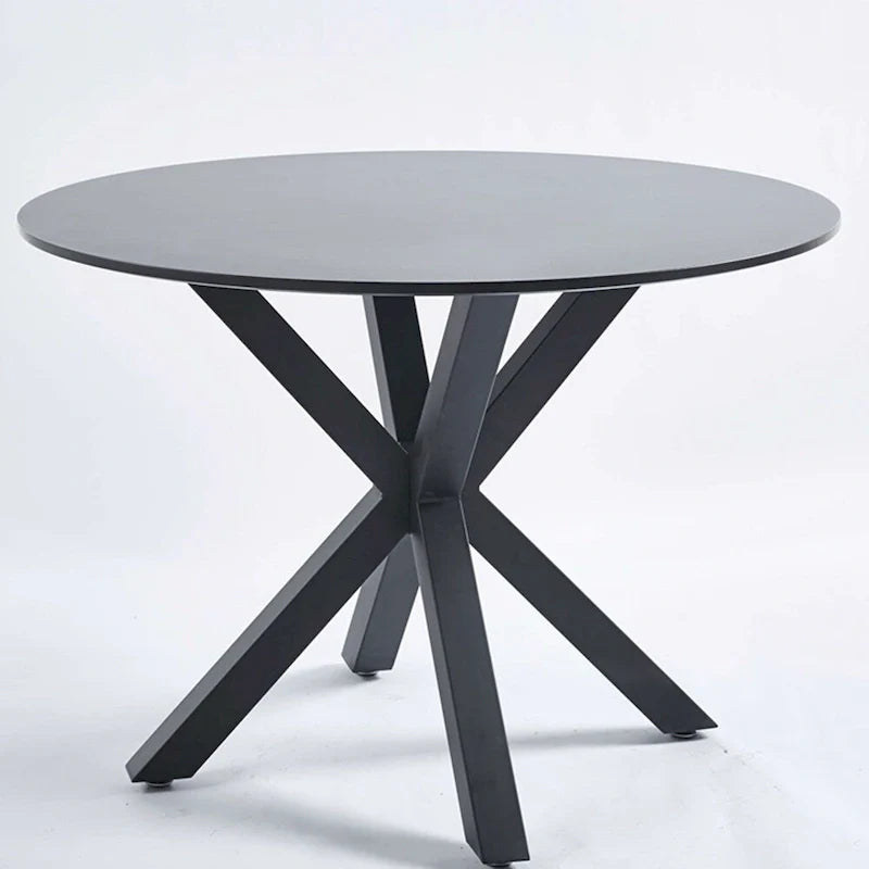 Table à manger ronde milieu de siècle pour 4 à 6 personnes avec base à pied