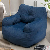 Fauteuil poire en tissu doux Coton-Lin, rembourré de mousse à mémoire de forme
