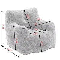 Fauteuil poire en tissu doux Coton-Lin, rembourré de mousse à mémoire de forme