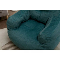 Fauteuil poire en tissu doux Coton-Lin, rembourré de mousse à mémoire de forme
