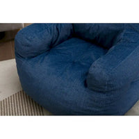 Fauteuil poire en tissu doux Coton-Lin, rembourré de mousse à mémoire de forme
