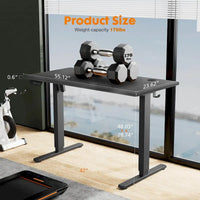 Bureau assis-debout électrique réglable en hauteur, bureau d'ordinateur ergonomique, noir, 55 x 24