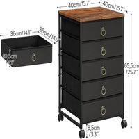 Classeur commode à 5 tiroirs - 15.7P x 15.7L x 25.7H