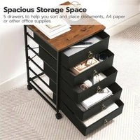 Classeur commode à 5 tiroirs - 15.7P x 15.7L x 25.7H