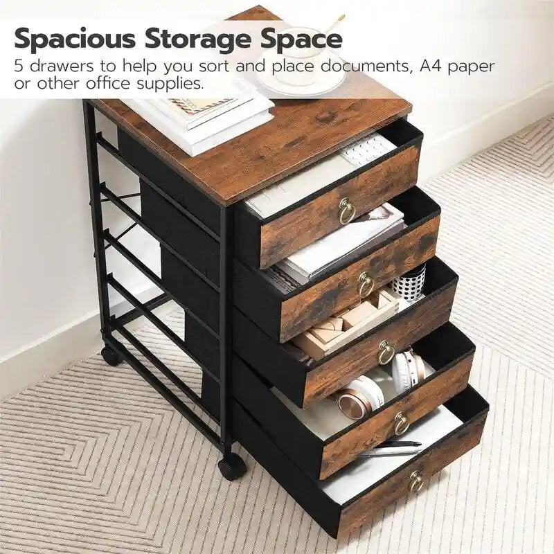 Classeur commode à 5 tiroirs - 15.7P x 15.7L x 25.7H