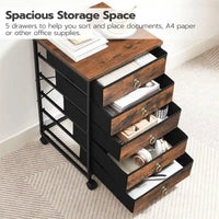 Classeur commode à 5 tiroirs - 15.7P x 15.7L x 25.7H
