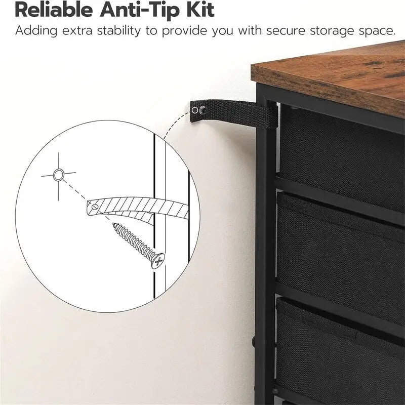 Classeur commode à 5 tiroirs - 15.7P x 15.7L x 25.7H
