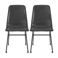 Christopher Knight Home Chaise de salle à manger en rotin tressé et cadre en fer Wtroup