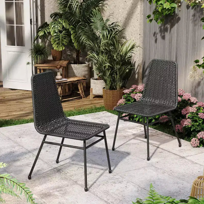 Christopher Knight Home Chaise de salle à manger en rotin tressé et cadre en fer Wtroup