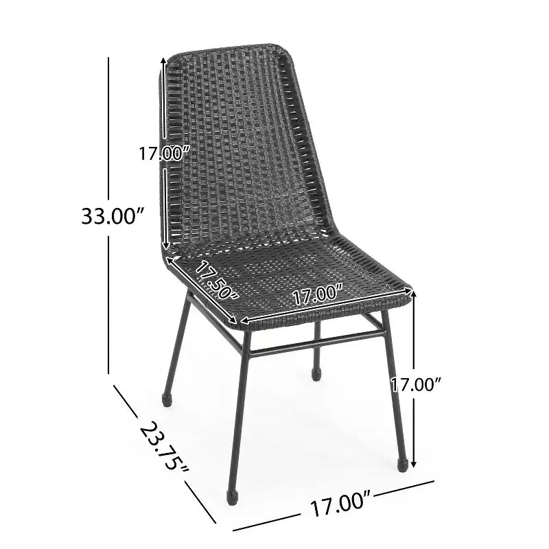 Christopher Knight Home Chaise de salle à manger en rotin tressé et cadre en fer Wtroup
