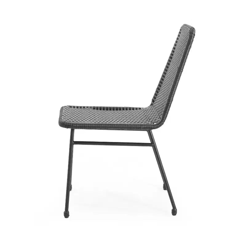 Christopher Knight Home Chaise de salle à manger en rotin tressé et cadre en fer Wtroup