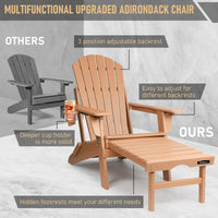 Chaise Adirondack pliante et réglable Vrakae avec ottoman