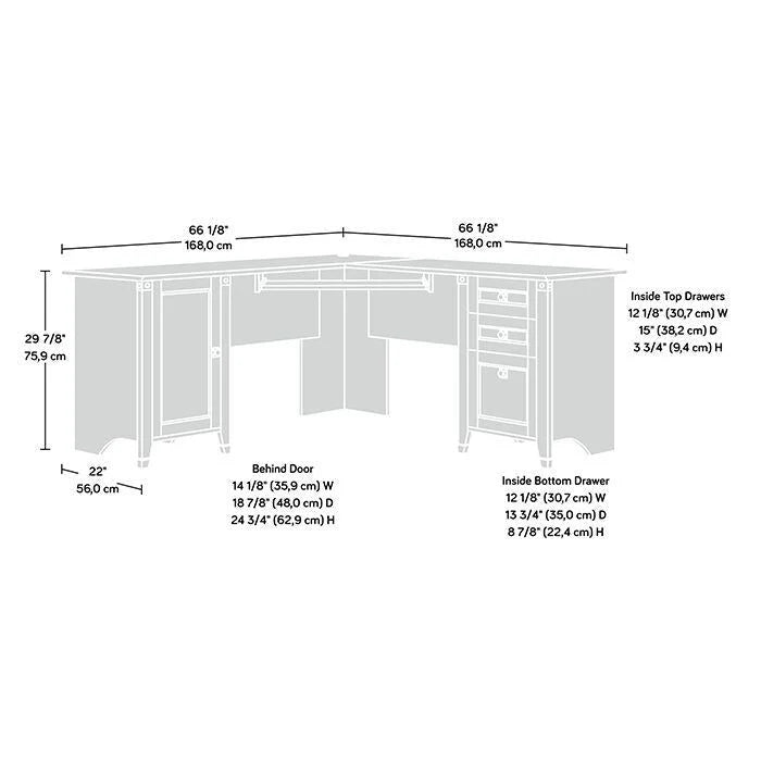 Bureau informatique d'angle Carson Forge Wc A2