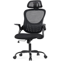 Chaise de bureau, chaise pivotante confortable à dossier haut, roulettes, appuie-tête réglable