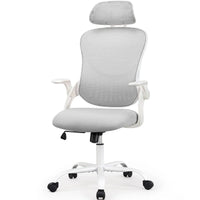Chaise de bureau, chaise pivotante confortable à dossier haut, roulettes, appuie-tête réglable