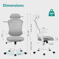 Chaise de bureau, chaise pivotante confortable à dossier haut, roulettes, appuie-tête réglable