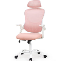 Chaise de bureau, chaise pivotante confortable à dossier haut, roulettes, appuie-tête réglable