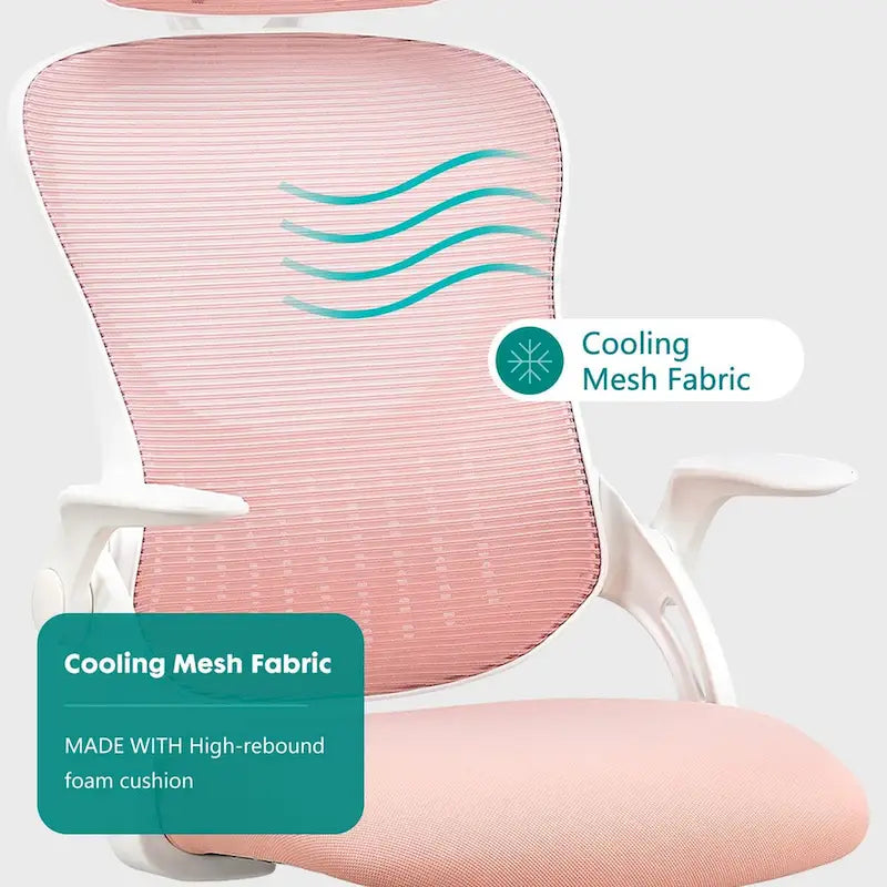 Chaise de bureau, chaise pivotante confortable à dossier haut, roulettes, appuie-tête réglable