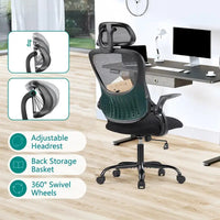 Chaise de bureau, chaise pivotante confortable à dossier haut, roulettes, appuie-tête réglable