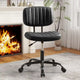 Chaise de bureau confortable rembourrée en cuir PU, chaise de bureau à domicile avec accoudoirs et pivot réglable