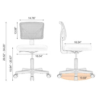 Chaise de bureau confortable rembourrée en cuir PU, chaise de bureau à domicile avec accoudoirs et pivot réglable
