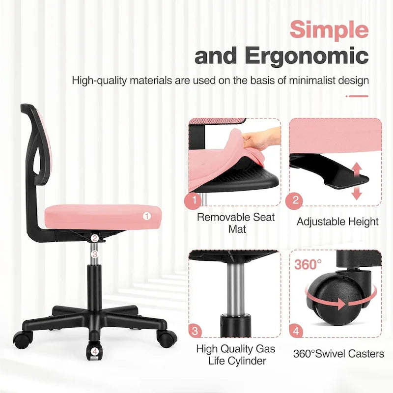 Chaise de bureau confortable rembourrée en cuir PU, chaise de bureau à domicile avec accoudoirs et pivot réglable