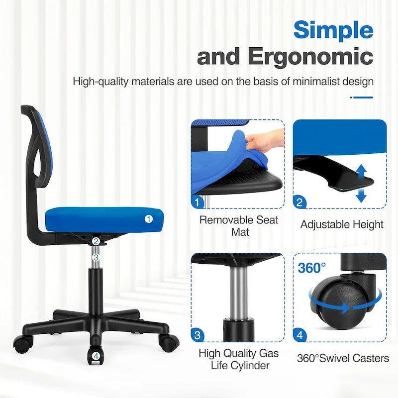 Chaise de bureau confortable rembourrée en cuir PU, chaise de bureau à domicile avec accoudoirs et pivot réglable