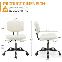 Chaise de bureau confortable rembourrée en cuir PU, chaise de bureau à domicile avec accoudoirs et pivot réglable