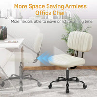 Chaise de bureau confortable rembourrée en cuir PU, chaise de bureau à domicile avec accoudoirs et pivot réglable