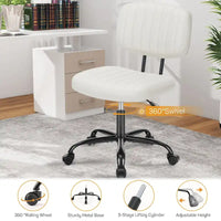 Chaise de bureau confortable rembourrée en cuir PU, chaise de bureau à domicile avec accoudoirs et pivot réglable