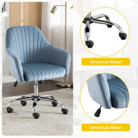 Fauteuil d'appoint Chaise de bureau moderne et décontractée avec hauteur réglable en velours et roulettes réglables