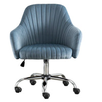 Fauteuil d'appoint Chaise de bureau moderne et décontractée avec hauteur réglable en velours et roulettes réglables