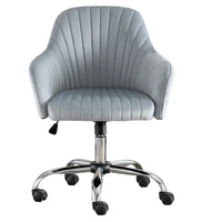 Fauteuil d'appoint Chaise de bureau moderne et décontractée avec hauteur réglable en velours et roulettes réglables