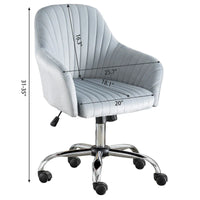 Fauteuil d'appoint Chaise de bureau moderne et décontractée avec hauteur réglable en velours et roulettes réglables