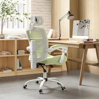 Chaise de bureau à domicile avec repose-pieds, chaises inclinables à dossier haut en maille avec appuie-tête pour la maison, le bureau, le gaming, les étudiants