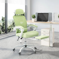 Chaise de bureau à domicile avec repose-pieds, chaises inclinables à dossier haut en maille avec appuie-tête pour la maison, le bureau, le gaming, les étudiants